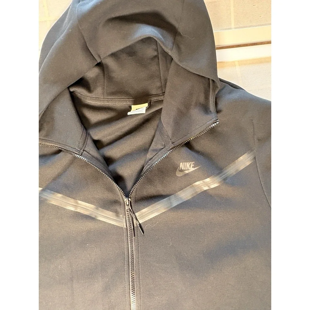Nike Tech Fleece Full Zip Hoodie Jacket Black Mens 3XL Big Tall Sleeve Pocket⁠